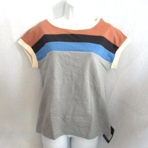 NEW MARC JACOBS CARRIE CASUAL Multi Stripe Top